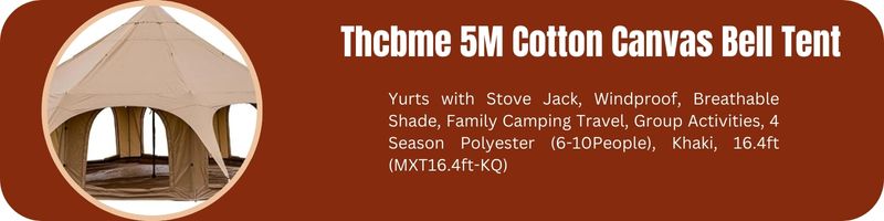 Yurts with Stove Jack, Windproof, Breathable Shade, Family Camping Travel, Group Activities, 4 Season Polyester (6-10People), Khaki, 16.4ft (MXT16.4ft-KQ)